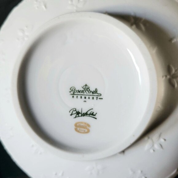 Björn Wiinblad For Rosenthal Studio Linie White Porcelain Bowl w/ Floral & Bird - Picture 6 of 6